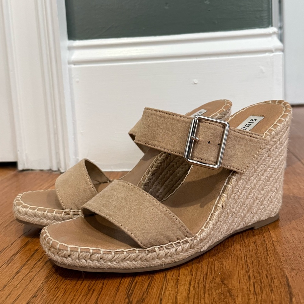 Steve Madden Rattan Wedge Sandals